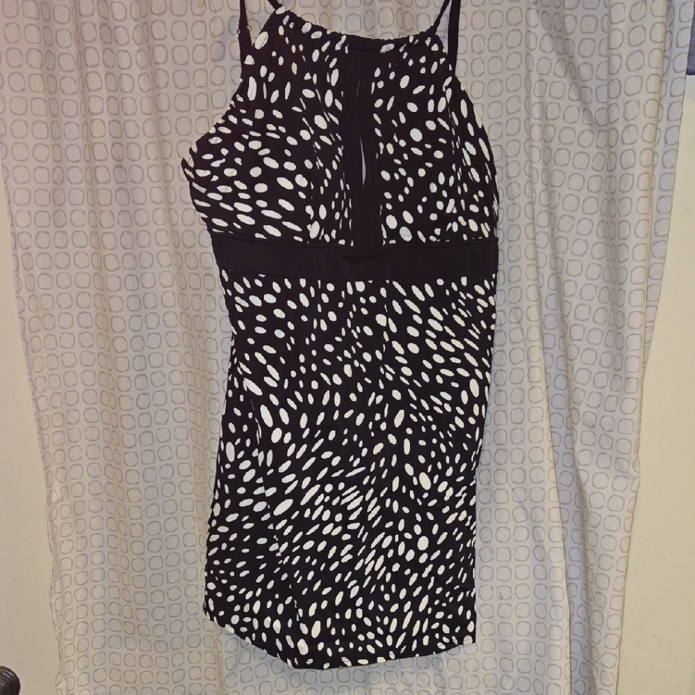 Black and White Spotted Swimsuit  Dress
